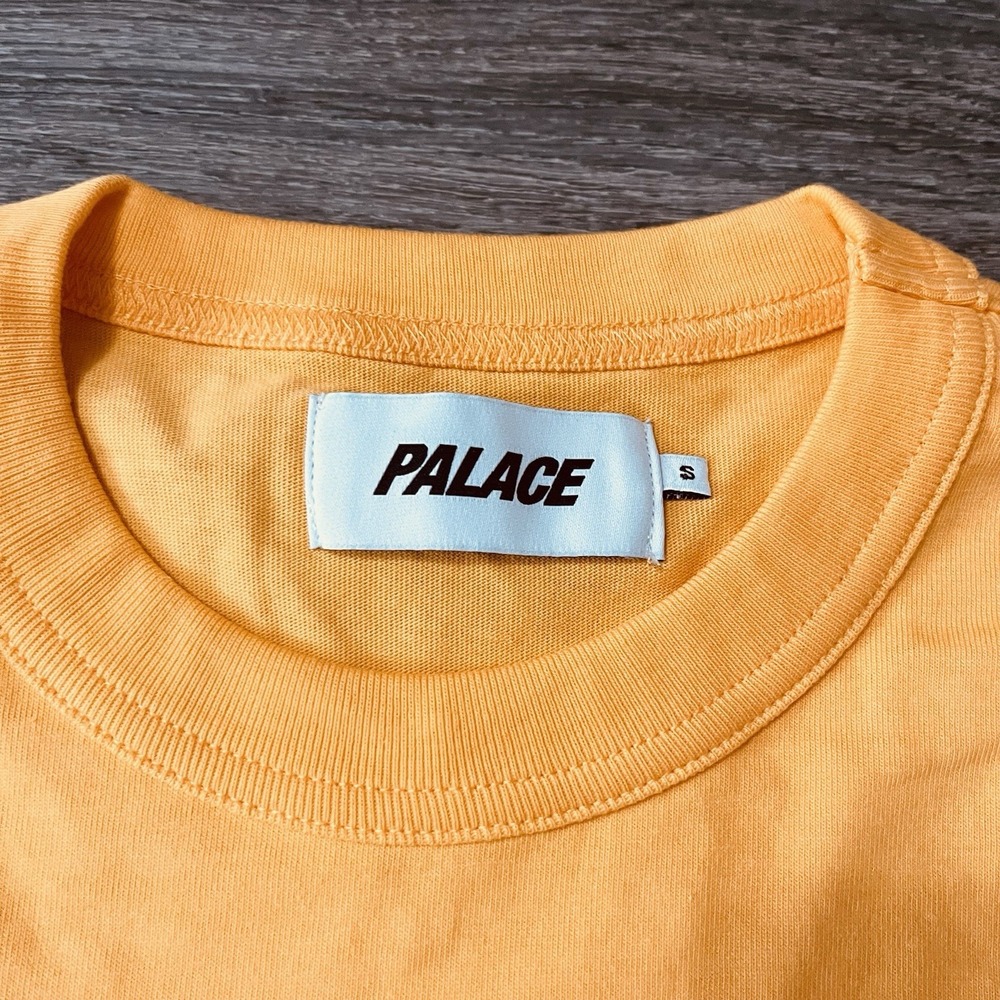 Palace Square Patch Tee T-Shirt Orange Men's Skateboards - Size S Cotton - Picture 2 of 6